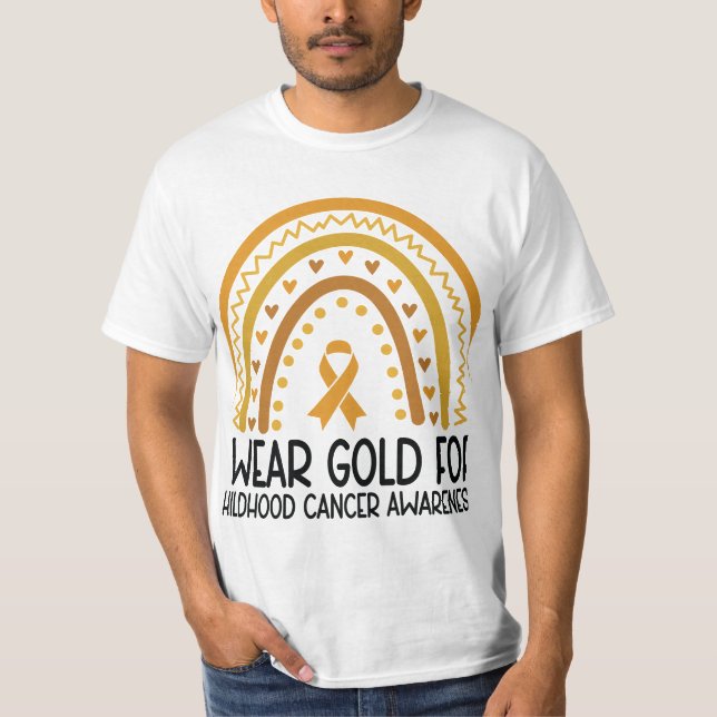 Groovy I trägt Gold für das Bewusstsein für Krebs  T-Shirt (Vorderseite)