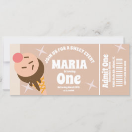 Groovy Ice Cream Birthday Ticket Party Einladung