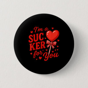 Groovy ich bin ein Narr für dich Retro-Herz Candy Button