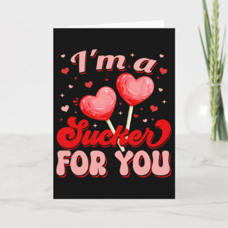Groovy I'm A Sucker For You Retro Heart Candy Vale Karte