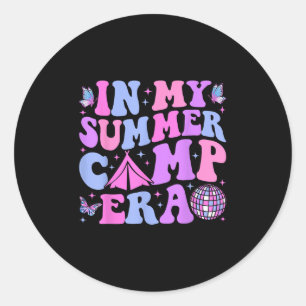 Groovy in meinem Sommer Camp-Ära-Camping Runder Aufkleber