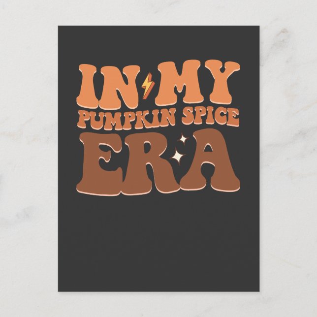 Groovy in meiner Pumpkin Gewürz-Ära Fall Halloween Einladungspostkarte (Vorderseite)
