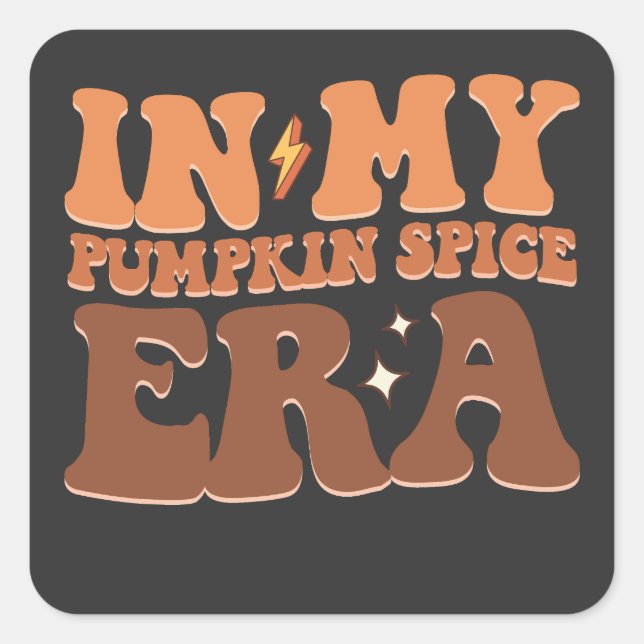 Groovy in meiner Pumpkin Gewürz-Ära Fall Halloween Quadratischer Aufkleber (Vorderseite)