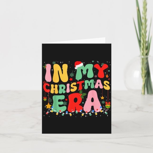 Groovy In My Christmas Era Retro Holiday Xmas Ligh Karte (Vorderseite)