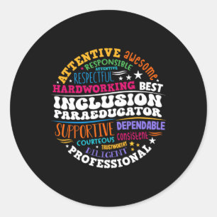 Groovy Inclusion Paraeducator - Besondere Bildung Runder Aufkleber