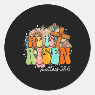 Groovy ist Risen Cross Jesus Religious Oster Ch Runder Aufkleber