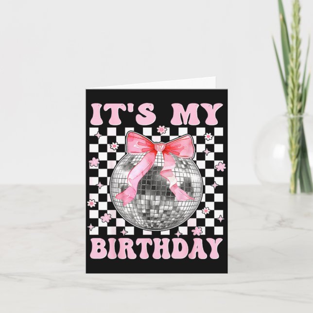 Groovy It's My Birthday Teens Girls Disco Ball Coq Karte (Vorderseite)