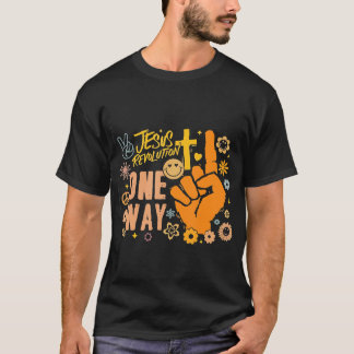 Groovy Jesus Revolution Blume One way Women T-SH T-Shirt