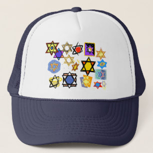 Groovy jüdische Sterne Happy Hannukah! Truckerkappe
