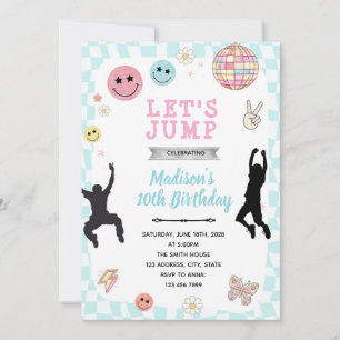 Groovy Jump Geburtstagsfeier Einladung