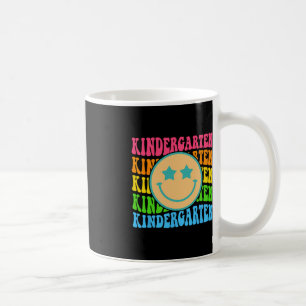 Groovy Kindergarten Vibes Face Retro Lehrer zurück Kaffeetasse