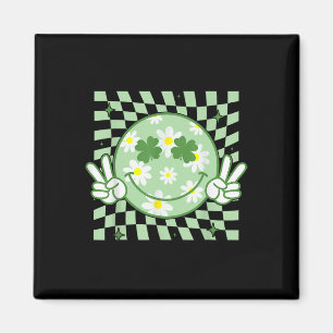Groovy Kleeblatt Smile Face St Patricks Day Men Ki Magnet
