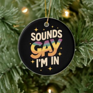 Groovy klingt schwul, ich bin bei LGBT Regenbogens Keramik Ornament