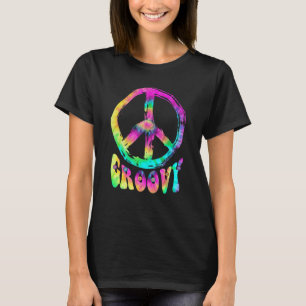 Groovy Krawatte-Färbung Peace Symbol Psychedelic R T-Shirt