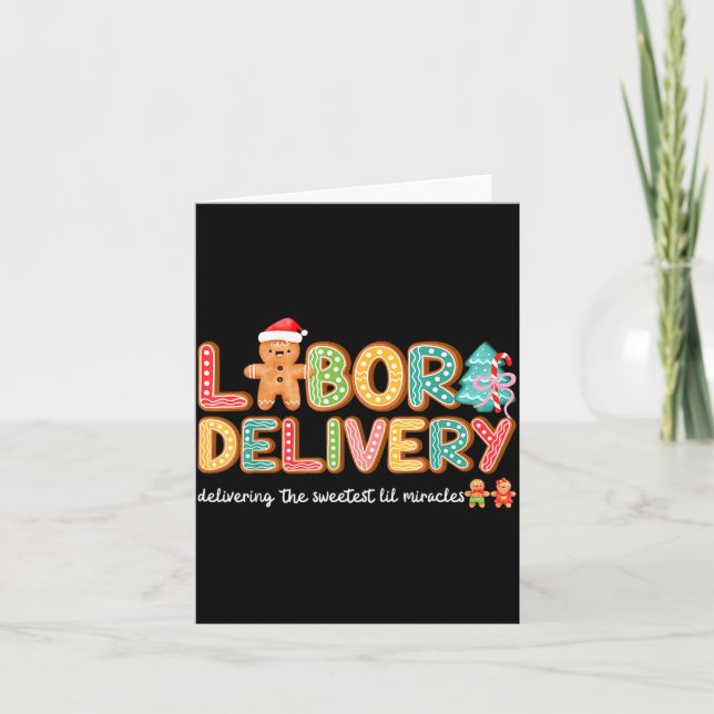 Groovy Labor And Delivery Christmas L&amp;d Nurse  Karte (Vorderseite)