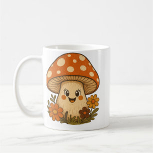 Groovy lächelnder Retro-Pilz Kaffeetasse