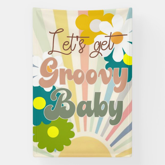 Groovy, Lasse fett, Retro-Party Banner (Vertikal)