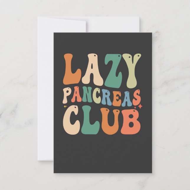 Groovy Lazy Pankreas Club Diabetes mellitus Dankeskarte (Vorderseite)