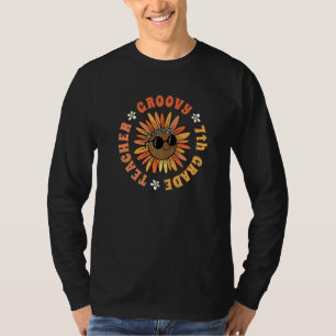 Groovy Lehrer der 7. Klasse Sonnenblume 60er & 70e T-Shirt