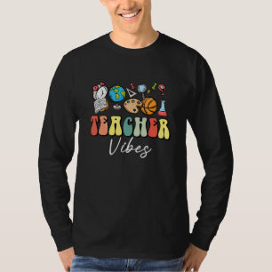 Groovy Lehrer Vibes Retro Lehre Liebe Inspirieren T-Shirt