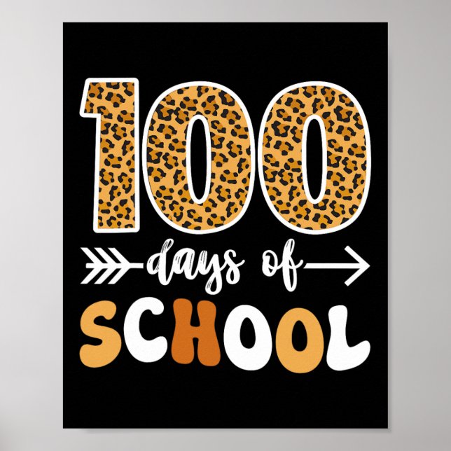 Groovy Leopard 100. Schullehrer Kinder 10 Poster (Vorne)