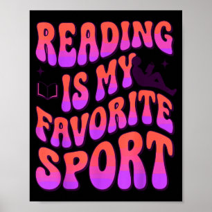 Groovy lesen ist Lieblingssport lustiger Buchliebh Poster