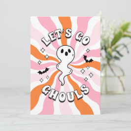 Groovy Let's Go Ghouls Bachelorette Einladung
