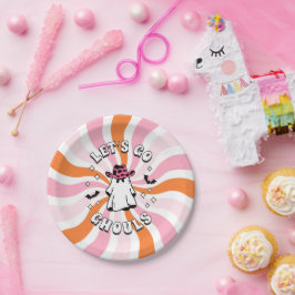 Groovy Let's Go Ghouls Bachelorette Pappteller