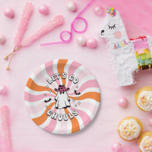 Groovy Let's Go Ghouls Bachelorette Pappteller