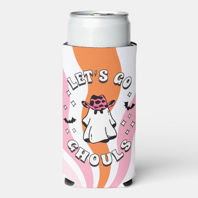 Groovy Let's Go Ghouls Bachelorette Selters Dosenkühler (Seltzer Vorderseite)