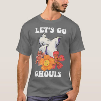 Groovy Let's Go Ghouls Floral Ghost Hippie Hallowe T-Shirt