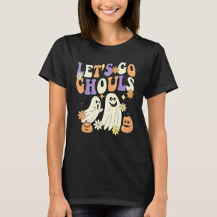 Groovy Let's Go Ghouls Florale Geister Hippie Hall T-Shirt