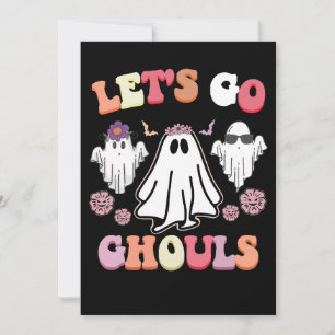 Groovy Let's Go Ghouls Halloween Ghost Retro Einladung