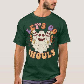 Groovy Let's Go Ghouls Retro florale Ghost Kostüm T-Shirt