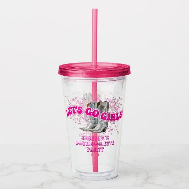 Groovy Let's Go Girls Western Junggeselinnen-Absch Acryltrinkbecher (Vorderseite)