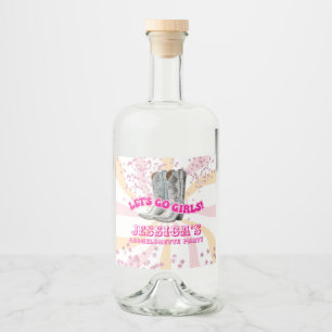 Groovy Let's Go Girls Western Junggesellinnenabsch Alkoholflaschenetikett