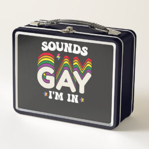 Groovy LGBT Pride Sounds Gay Ich Bin Dabei Metall Brotdose