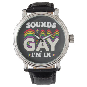 Groovy LGBT Pride Sounds Gay Ich Bin Darin Armbanduhr