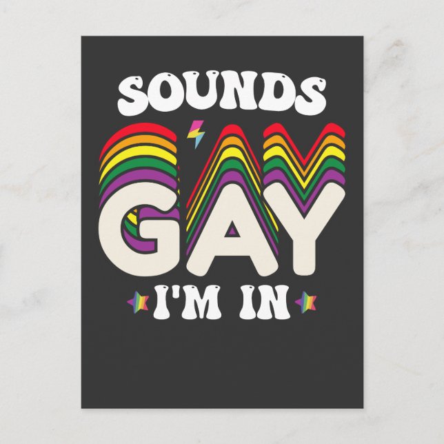 Groovy LGBT Pride Sounds Gay Im Einladungspostkarte (Vorderseite)