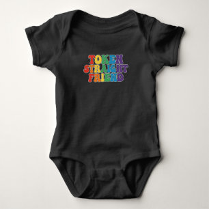 Groovy LGBT Pride Token Straight Friend Baby Strampler