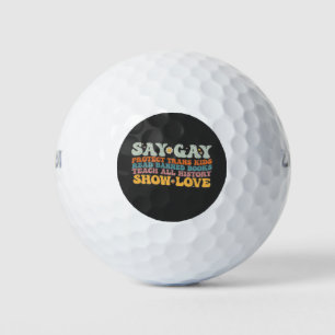 Groovy LGBT Say Gay Protect Trans Kids Read Books Golfball