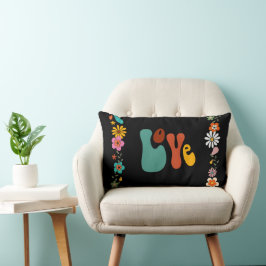 Groovy LIEBE Blume Power 70er Jahre Inspiriert Lendenkissen