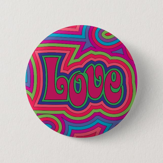 Groovy Liebe-Knopf Button (Vorderseite)