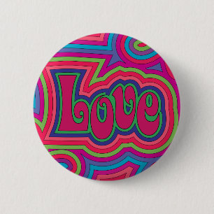 Groovy Liebe-Knopf Button