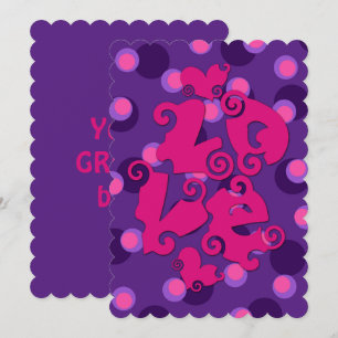 Groovy Liebe Rosa auf Lila Hippie-Stil
