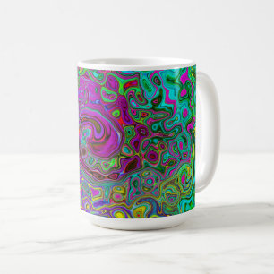 Groovy Lila Abstrakt Retro Liquid Swirl Kaffeetasse