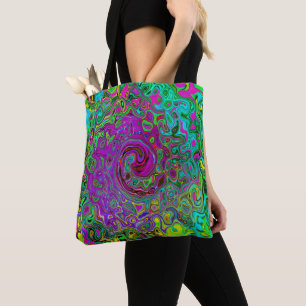 Groovy Lila Abstrakt Retro Liquid Swirl Tasche