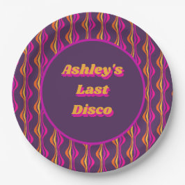 Groovy Lila Disco Junggeselinnen-Abschied Pappteller