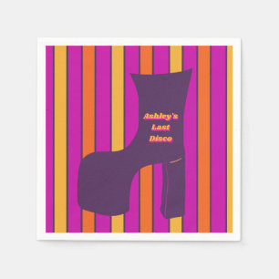 Groovy Lila Disco Junggeselinnen-Abschied Serviette