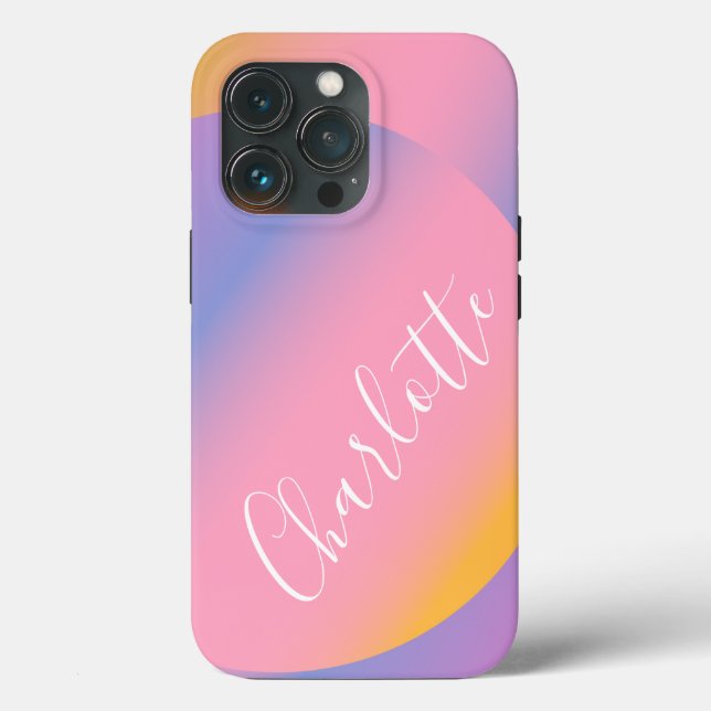 Groovy Lila Gradient | Name des Personalisierten S Case-Mate iPhone Hülle (Rückseite)